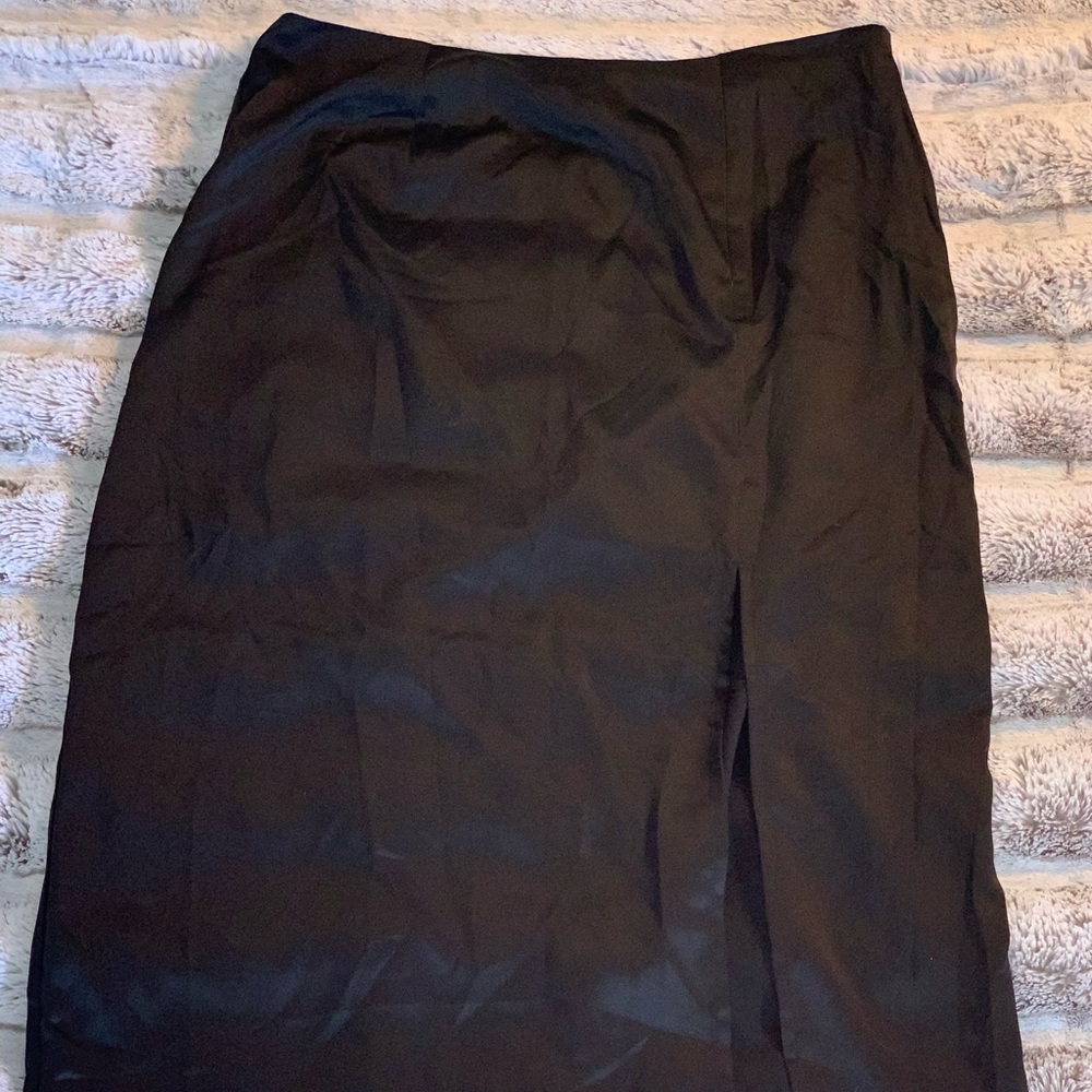 Black satin skirt!